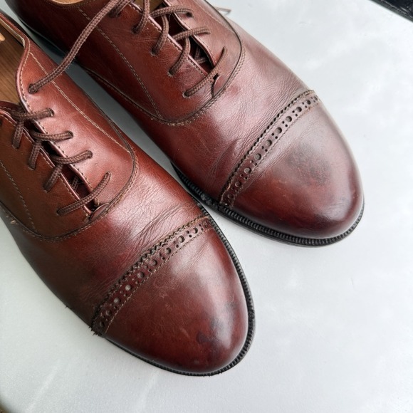 Men\'s Italian Premier by Nordstrom Cognac Cap Toe Oxfords Made in Italy Size 45 main image 9